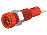 Soclu banană 2mm roșu, 10A, pentru panou