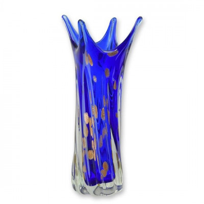Vaza albastra din sticla Murano MN-6 foto