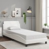VidaXL Cadru de pat cu tăblie, alb, 80x200 cm, piele ecologică 373079