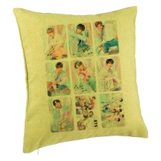 Perna Decorativa BTS Army 5, 40x40 cm, Verde, Husa Detasabila, Burduf foto
