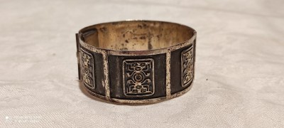 argint BRATARA MASIVA LATA AZTECA MEXIC manopera EXCEPTIONALA unica VECHE splendida foto