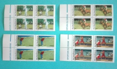 TIMBRE ROMANIA 2002 L.P.1588 SPORTURI CU CROSE BLOC DE 4 VALORI MNH foto