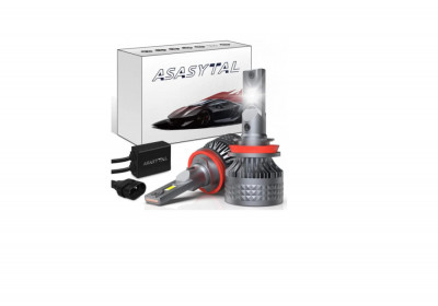 Set de 2 becuri pentru ceata H11 LED 15000LM Asasytal, 7000K, 80 w foto