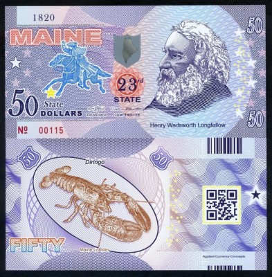 !!! SUA = FANTASY NOTE = MAINE - 2017 - UNC / AL 23 - LEA STAT / POLIMER foto