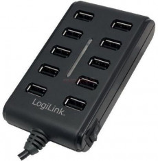 Hub USB LogiLink UA0125 10 porturi (Negru) foto