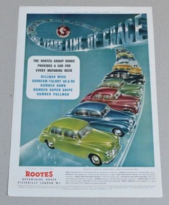 Reclama Rootes 1949 foto