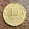 C50 - Moneda foarte veche - Chile - 10 pesos - 1997, America Centrala si de Sud