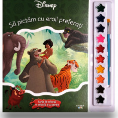 Disney. Sa pictam cu eroii preferati. Carte de colorat cu pensula si acuarele