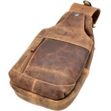 Borseta Barbati Piept, Crossbody din Piele Naturala, Green WOOD, Premium, Hand Made, Curea ajustabila, Maro Camel