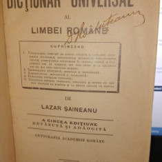 Dictionar universal al limbei romane , Lazar Saineanu , 1925