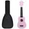 vidaXL Set ukulele soprano, cu husă, pentru copii, roz, 21&quot; 70148