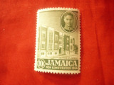 Timbru Jamaica 1945 Rege George VI , val. 10sh. verde sarniera, Nestampilat
