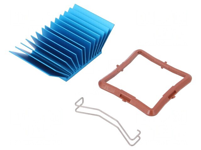 Radiator extrudat albastru cu aripioare BGA 37.5mm