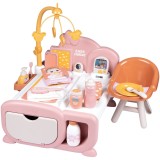 Centru de ingrijire pentru papusi Smoby Baby Nurse Cocoon Nursery 3 in 1 cu 16 accesorii