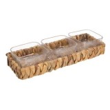 Suport Rustic cu 3 Boluri din Sticlă și Bază Ecologică, CMCLASS