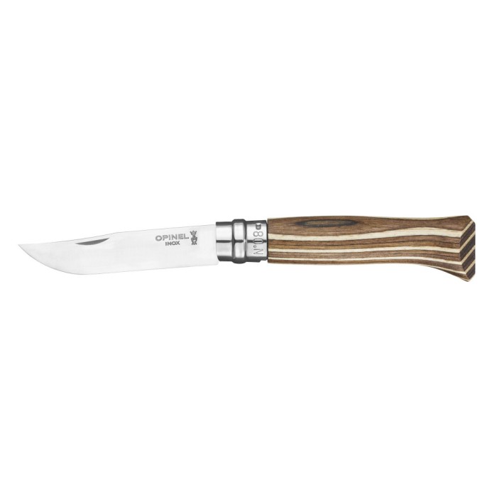 Cutit de buzunar N&deg;08, inox, 8,5cm, &quot;Tradition Luxe&quot;, Brown Birch - Opinel
