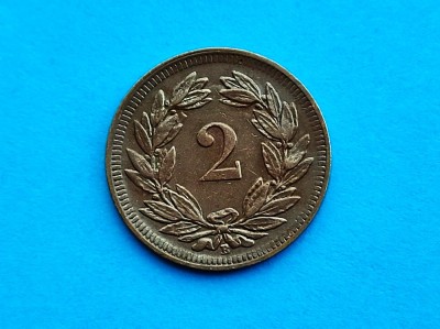 2 Rappen 1909 Elvetia-UNC-RAR! foto