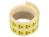 Etichetă Autoadezivă ESD Galbenă 12,5x12,5mm DESCO EUROPE - 1000 Bucăți