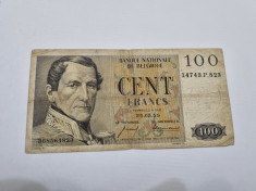 bancnota belgia 100 fr 1959 foto