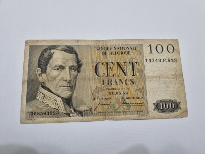 bancnota belgia 100 fr 1959