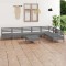 vidaXL Set mobilier de grădină, 8 piese, gri, lemn masiv de pin 3083021