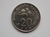 20 SEN 1991 MALAYSIA, Asia