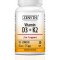 Vitamina D3 + K2: 2-in-1, absorbtia calciului, 2000 UI D3 + 75 mcg K2 capsula, 30 cps