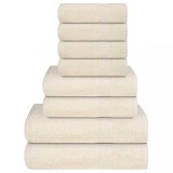 VidaXL Set prosoape 8 piese cremă 360 g/m&sup2; 100% bumbac