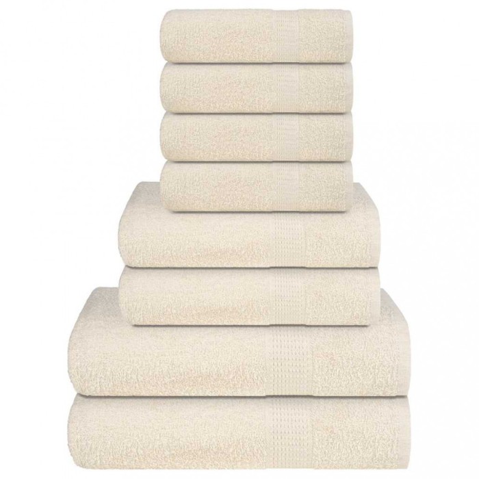 vidaXL Set prosoape 8 piese cremă 360 g/m&sup2; 100% bumbac