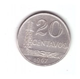 Moneda Brazilia 20 centavos 1967, stare buna, curata