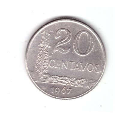 Moneda Brazilia 20 centavos 1967, stare buna, curata foto