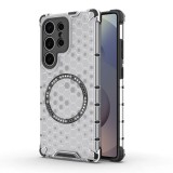 Husa transparenta Samsung Galaxy S25 Ultra Techsuit HoneyComb Shield MagSafe, alb