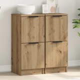 VidaXL Dulapuri, 2 buc., stejar artizanal, 30x30x70 cm, lemn compozit
