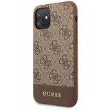 Husa Piele Guess 4G Stripe pentru Apple iPhone 11, Maro GUHCN61G4GLBR