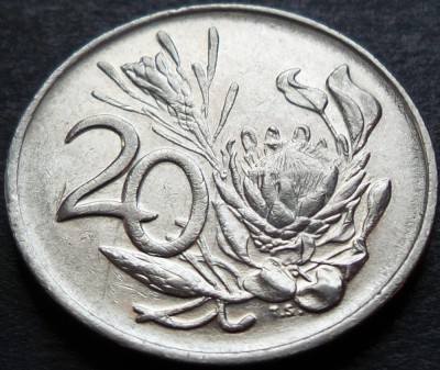 Moneda 20 CENTI - AFRICA de SUD, anul 1981 *cod 3993 foto