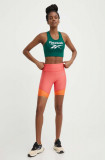 Mizuno pantaloni scurți de alergare Impulse Core culoarea portocaliu, modelator, high waist, J2GBB206