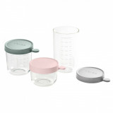 Set 3 recipiente sticla 150/250/400 ml Beaba, Eucalyptus