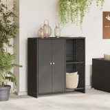 vidaXL Dulap de depozitare cu raft Negru 100 x 36 x 102 cm Ratan 4103821