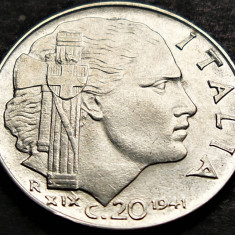 Moneda istorica 20 CENTESIMI - ITALIA FASCISTA, anul 1941 * cod 259 B