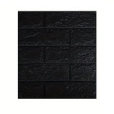 Set 10 Placi Tapet 3D, 35 x 38 cm, Grosime 3 mm, din Polietilena, Model Caramida, Suprafata acoperita 1.33 mp, Negru