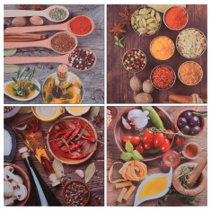 Set Tablouri Din Pânză Imprimeu Bucătărie Multicolor 80 x 80 cm 289295