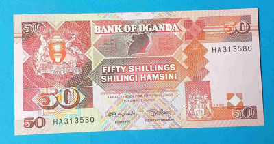 Uganda - 50 Shilingi Hamsini 1989 - bancnota UNC - Superba foto