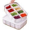 Cutie pentru depozitare alimente, flippy, 8 compartimente cu capac, material pet+pp, 29 x 20 x 9 cm, alb/transparent