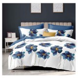 Lenjerie pat dublu,bumbac finet,6 piese,cearceaf normal 220x240cm, cearceaf pilota 200x220cm, 2 fete de perna 50x70, 2 fete de perna 70x70-A1100