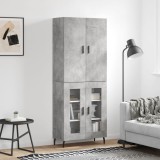 vidaXL Dulap &icirc;nalt, gri beton, 69,5x34x180, lemn compozit 3195751