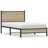 Cumpara ieftin Cadru pat metalic fara saltea, stejar sonoma, 100x200 cm