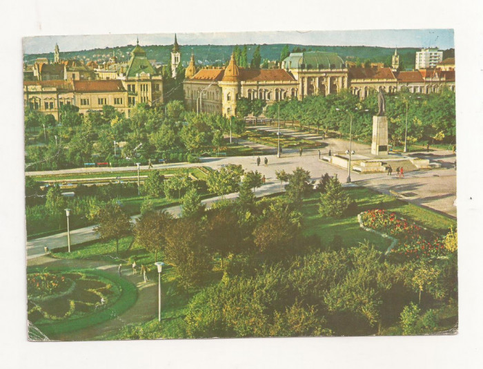 RF11 -Carte Postala- Oradea, Piata 23 August, circulata 1980