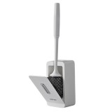 Perie WC Silicon cu Suport de Perete, 38.5cm, Alb - Igienizare Eficienta si Durabila