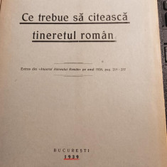 1939 Ce trebue sa citeasca tineretul roman, G.T. Niculescu-Varone cartonata