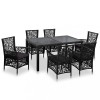 VidaXL Set mobilier de exterior, 7 piese, negru, poliratan 44087